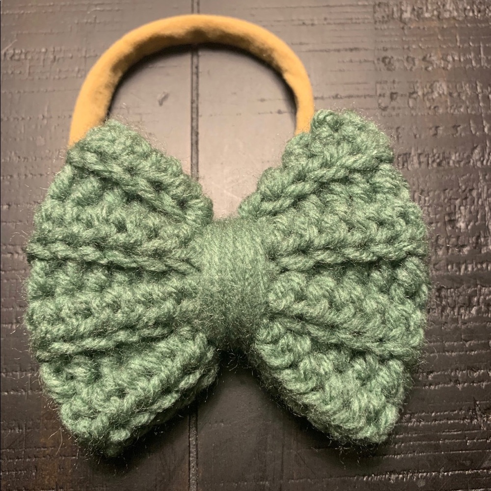 Baby bow headband- Olive Green